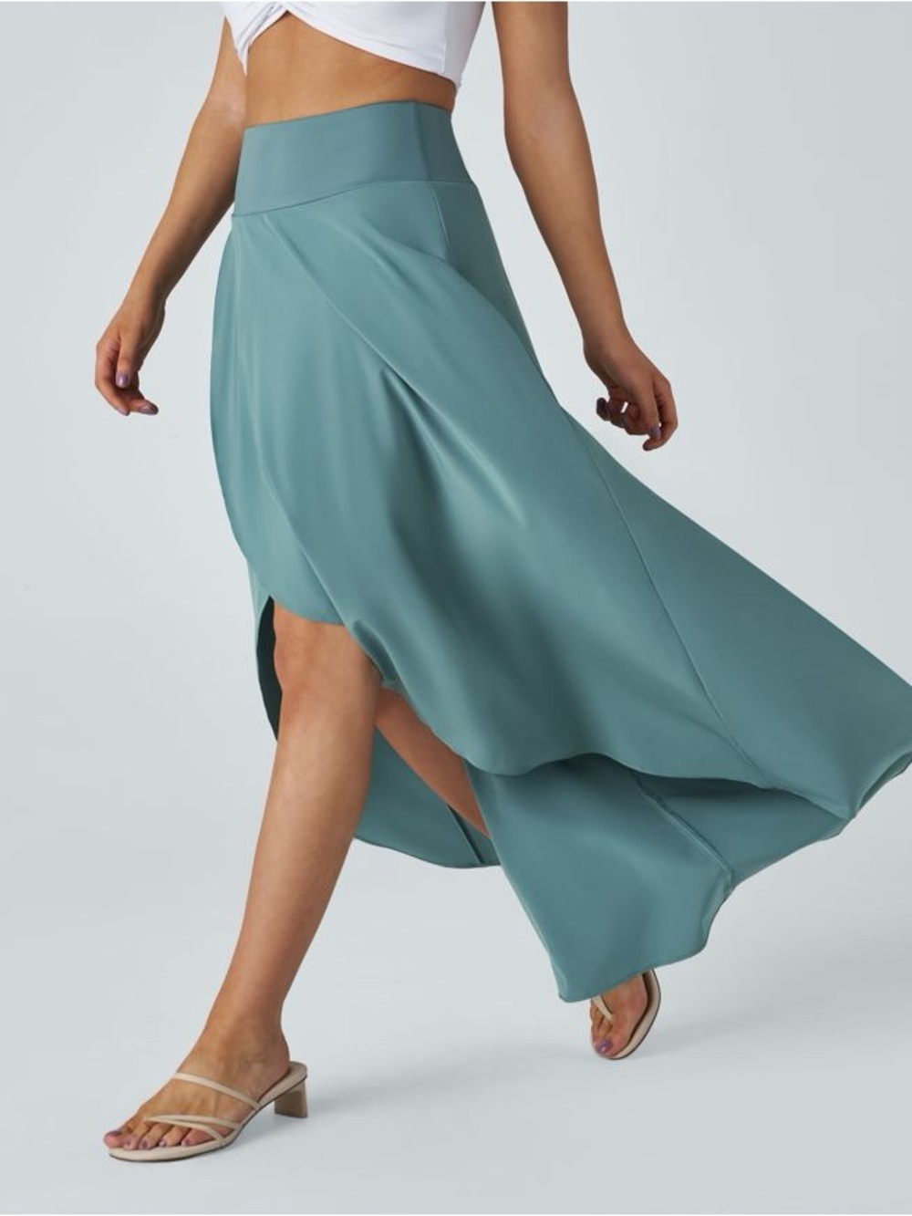 NWOT Halara Sz S Breezeful High Waisted High Low Ruffle 2-in-1 Flowy Quick Dry